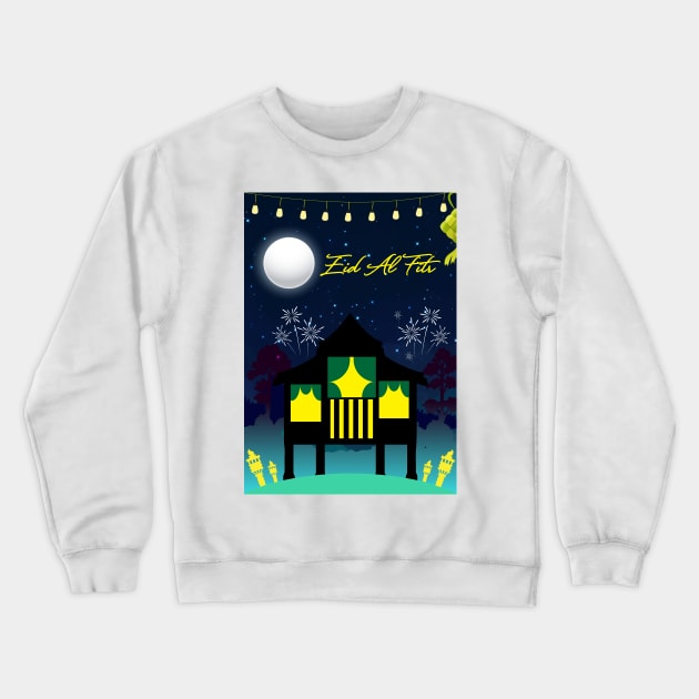 Eid Al Fitr Mubarak Celebrations Crewneck Sweatshirt by HAIFAHARIS